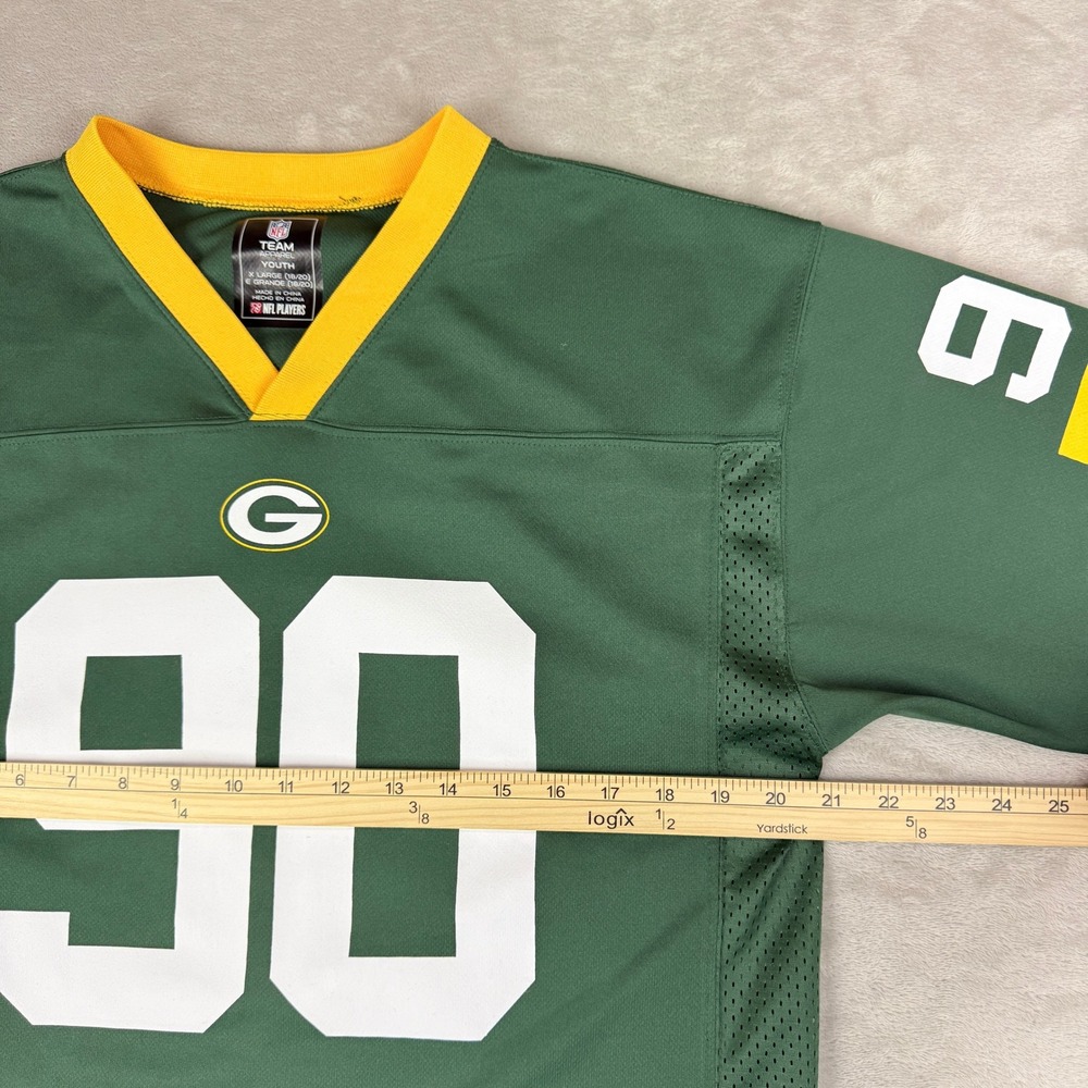 NFL Green Bay Packers B.J. Raji Jersey Youth XL Green 90 Football Streetwear EUC - Picture 5 of 8